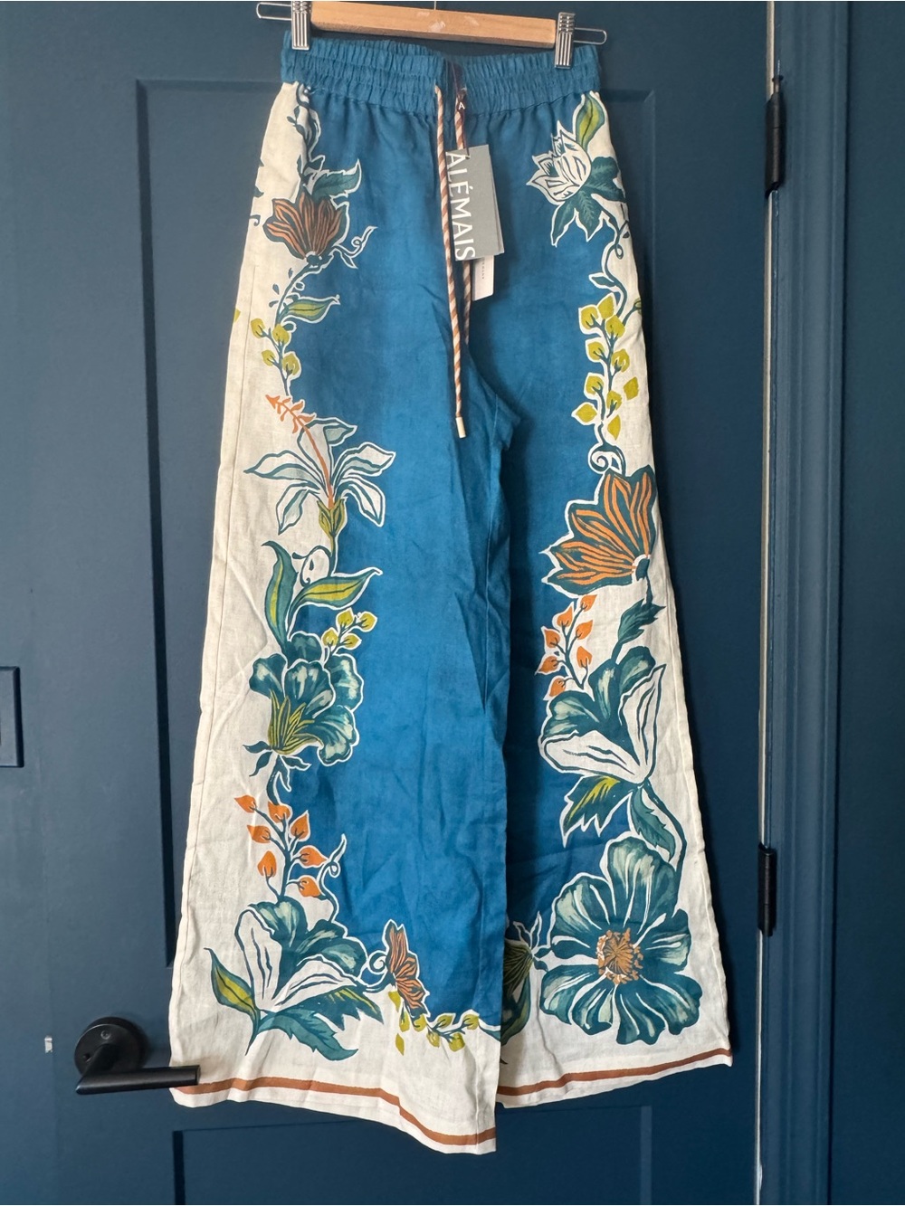 Alemais NWT Ludo Wide-Leg Floral Border Pants Sz 2 - Picture 4 of 4